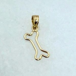 10K Yellow Gold Small Dog Bone Pendant 🐶 🐾